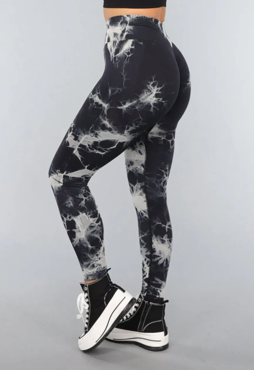 Print Stretch Overslag Legging met Tie Dye