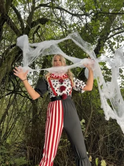 Psycho Clown Kostuum met Accessoires