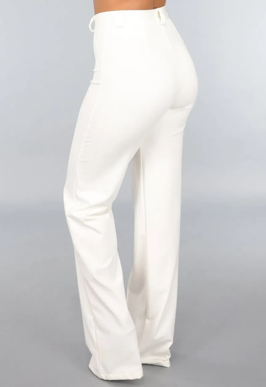 Rechte Cremekleurige Pantalon met Stretch in Tall Model