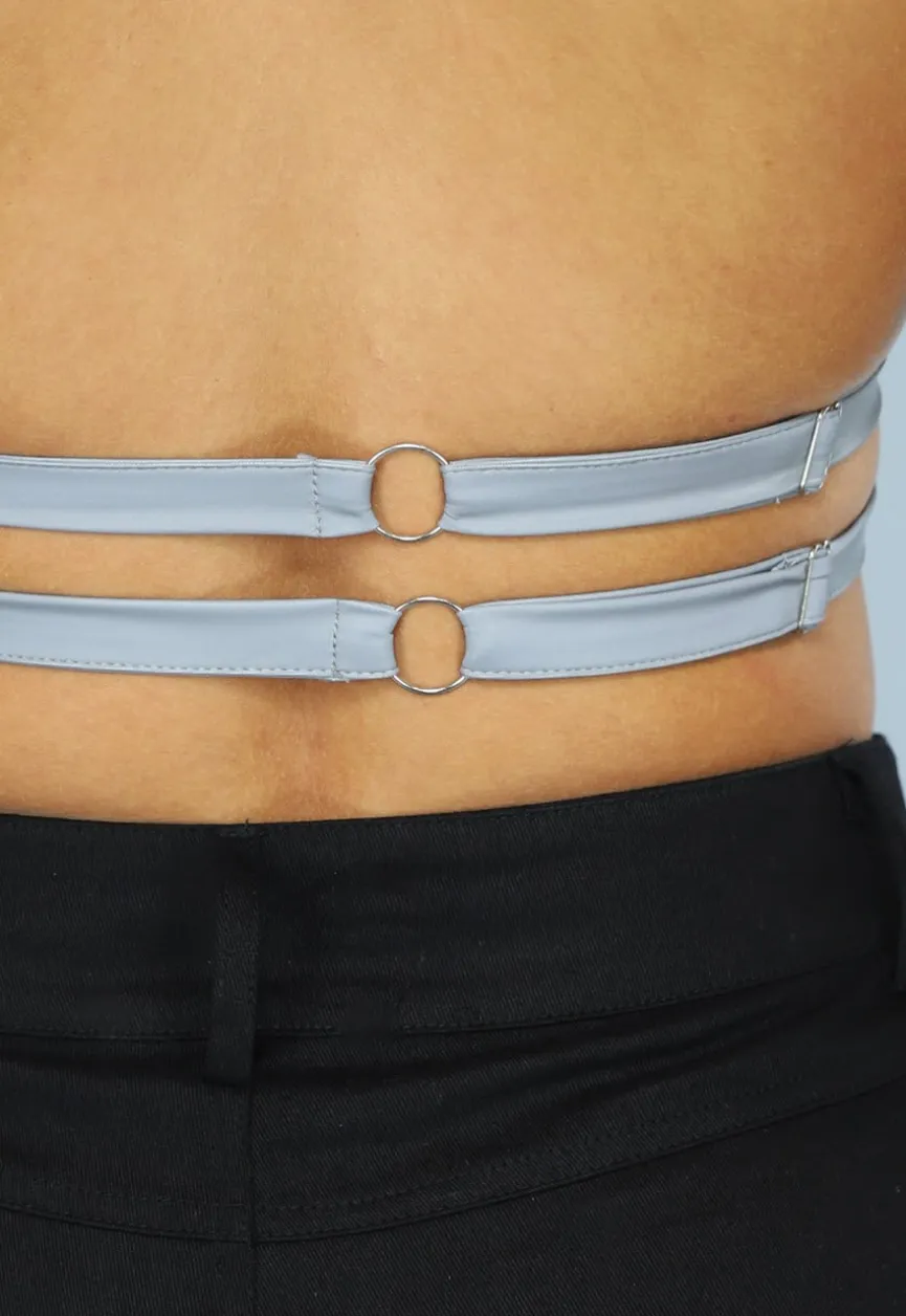 Reflecterende Halter Top met Ring Detail
