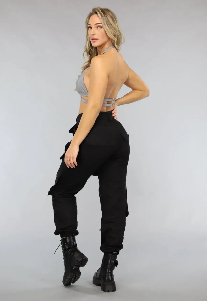 Reflecterende Halter Top met Ring Detail