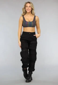 Reflecterende Korte Top met Padding