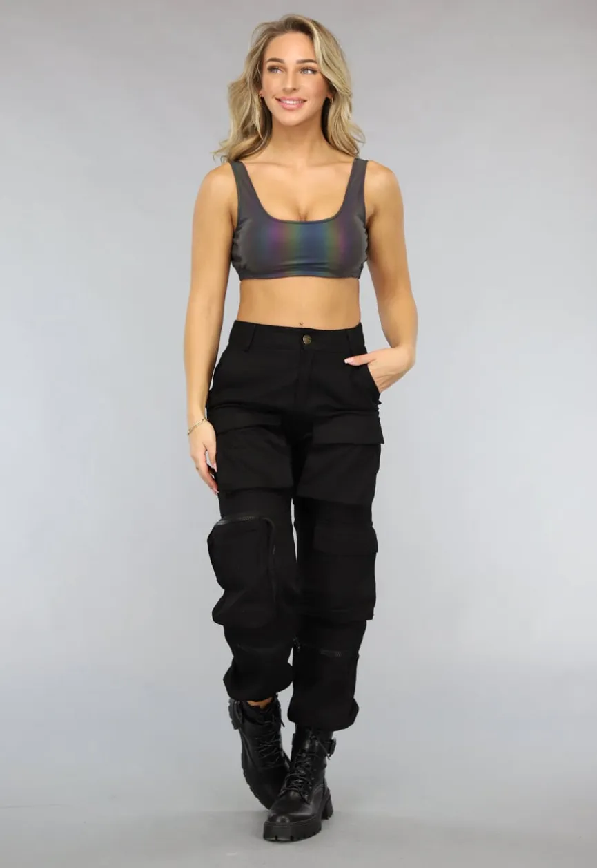 Reflecterende Korte Top met Padding