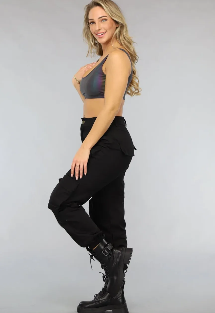 Reflecterende Korte Top met Padding