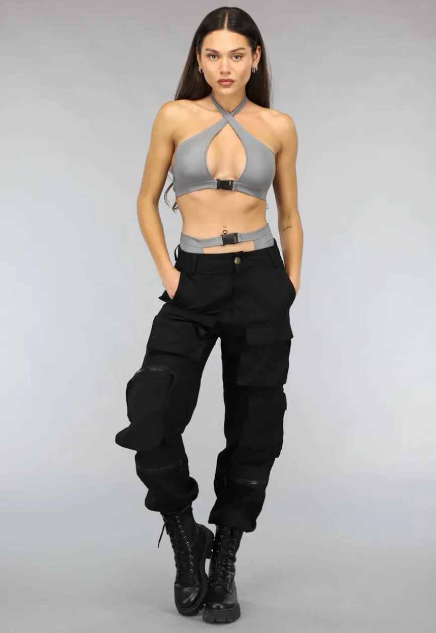 Reflecterende Two Piece met Cut Outs en Voorgevormde Cups