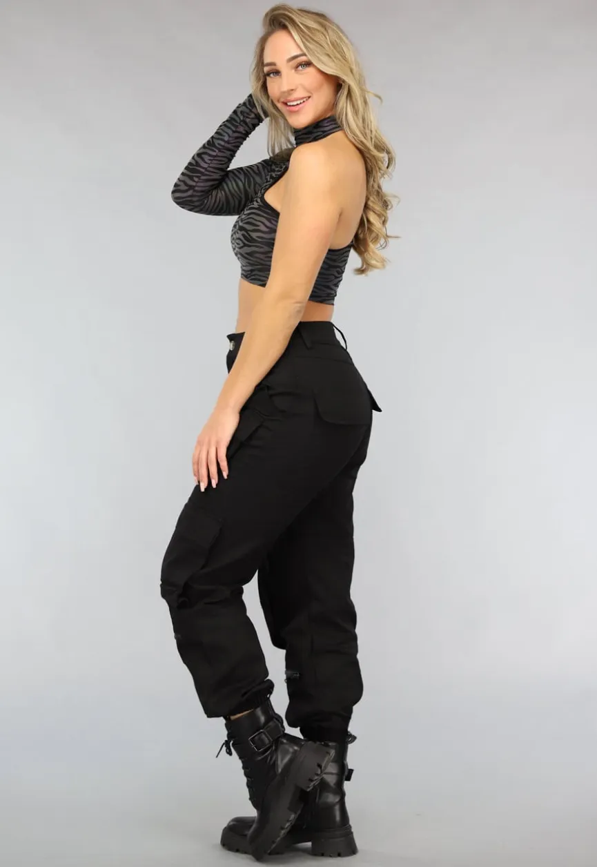 Reflecterende Zebra One Shoulder Top