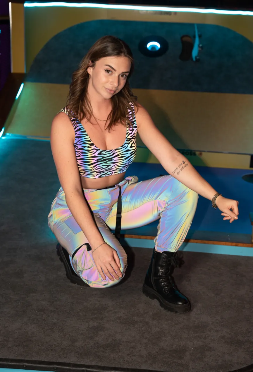 Reflecterende Zebra Print Top met Padding
