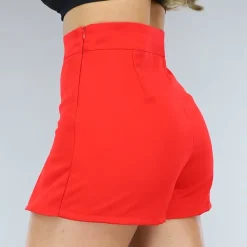 Rode Aansluitende Skort met Split