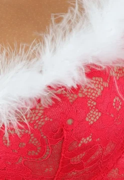 Rode Kanten Kerst Lingerie Bodysuit
