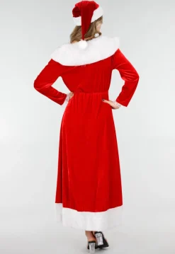 Rode Kerst Maxi Jurk met Riem en Kerstmuts