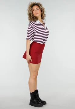 Rode Korte Skort met Stretch en Binnenbroekje