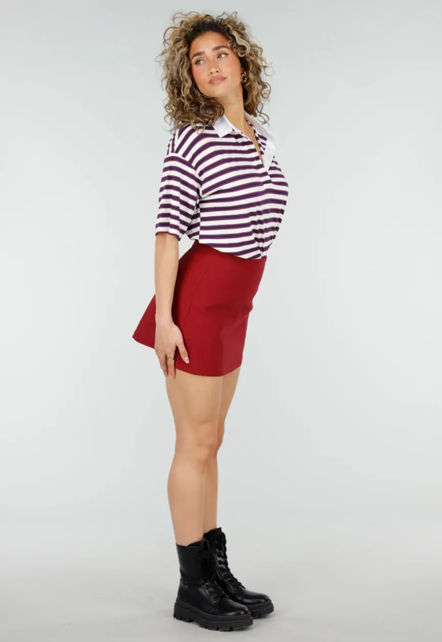 Rode Korte Skort met Stretch en Binnenbroekje