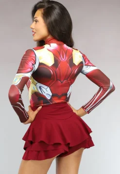 Rode Marvel Iron Man Bodysuit met Rits
