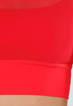 Rode Sportieve Mesh Top met Ingewerkte Pads
