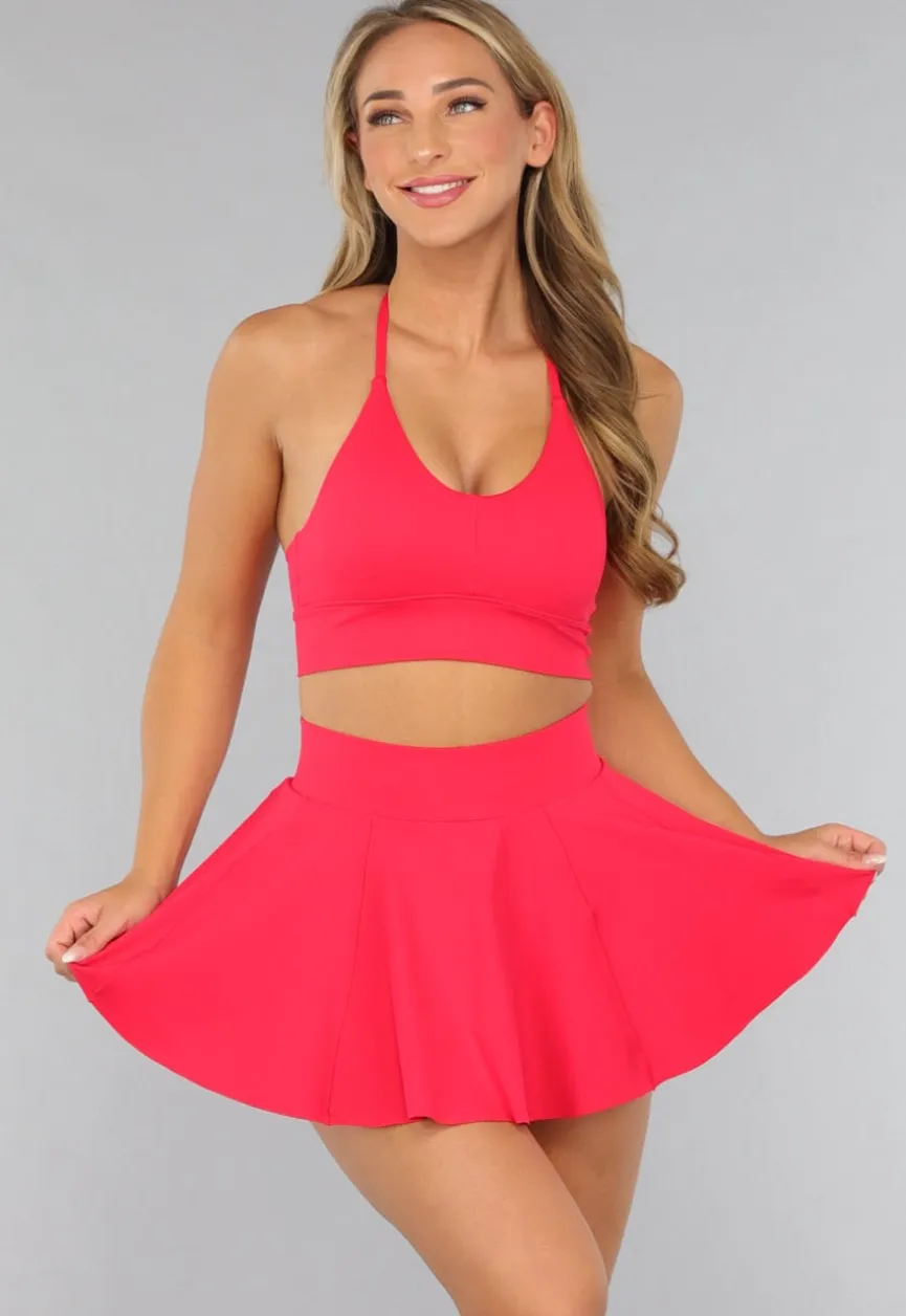 Rode Sportset met Sport Skort