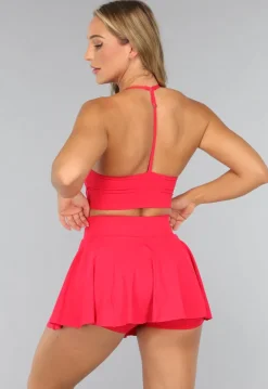 Rode Sportset met Sport Skort