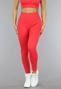 Rode Squatproof Sportlegging van Ribstof