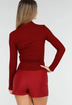 Rode Stretch Coltrui met Lange Mouwen