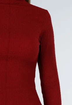 Rode Stretch Coltrui met Lange Mouwen