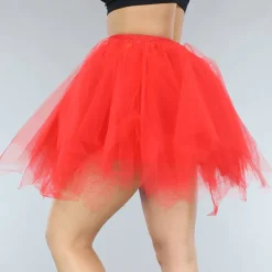 Rode Tutu met Elastische Tailleband