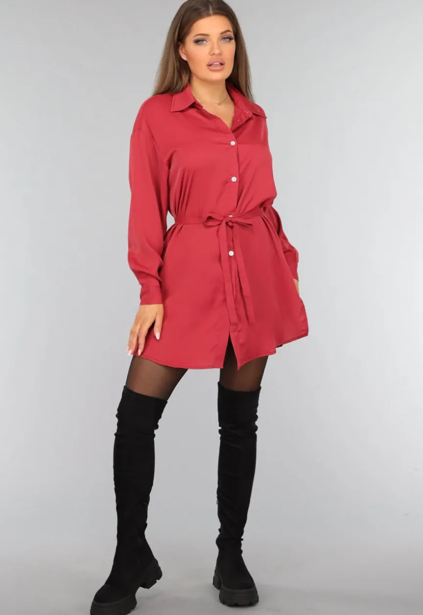 Roestbruine Lange Blouse met Broekje en Tailleband