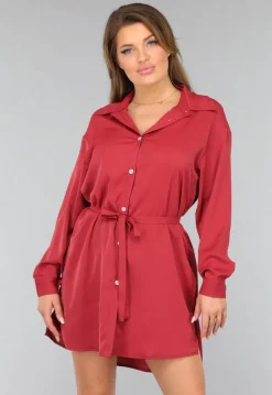 Roestbruine Lange Blouse met Broekje en Tailleband