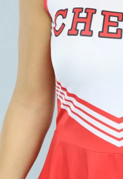 Rood Cheerleader Kostuum met Hoge Sokken