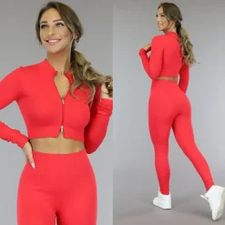 Rood Longsleeve Sportvestje van Ribstof