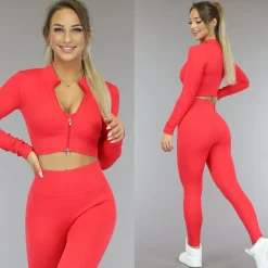 Rood Longsleeve Sportvestje van Ribstof