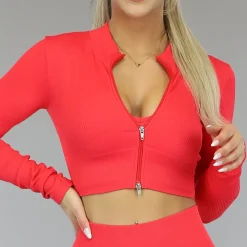 Rood Longsleeve Sportvestje van Ribstof
