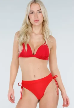 Rood Scrunch Cheeky Bikini Broekje met Strikdetails