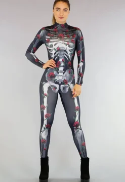 Roses Skelet Jumpsuit Kostuum