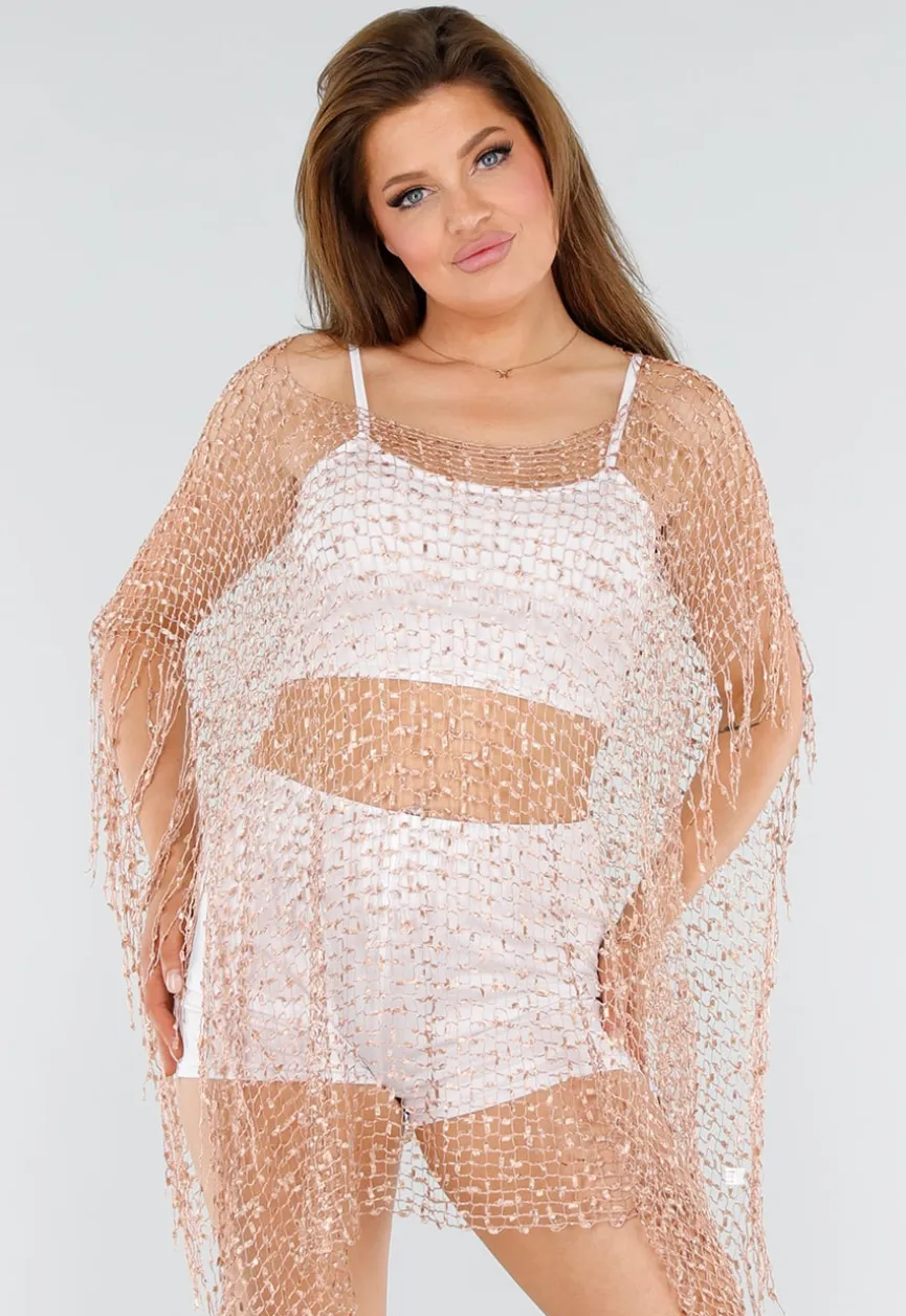Rosé Gouden Fishnet Festival Cover-Up