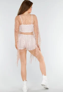 Rosé Gouden Fishnet Festival Cover-Up