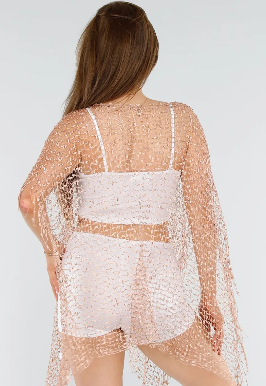 Rosé Gouden Fishnet Festival Cover-Up