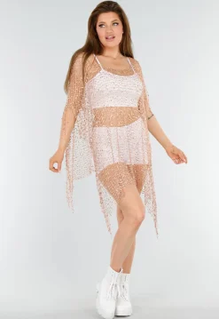 Rosé Gouden Fishnet Festival Cover-Up