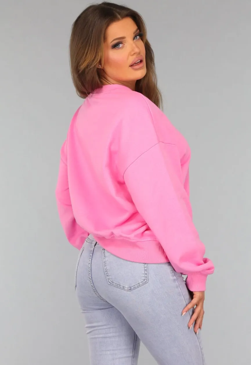 Roze Asymmetrische Sweater