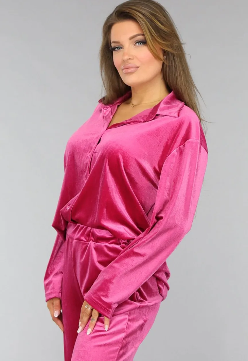 Roze Fluwelen Two Piece