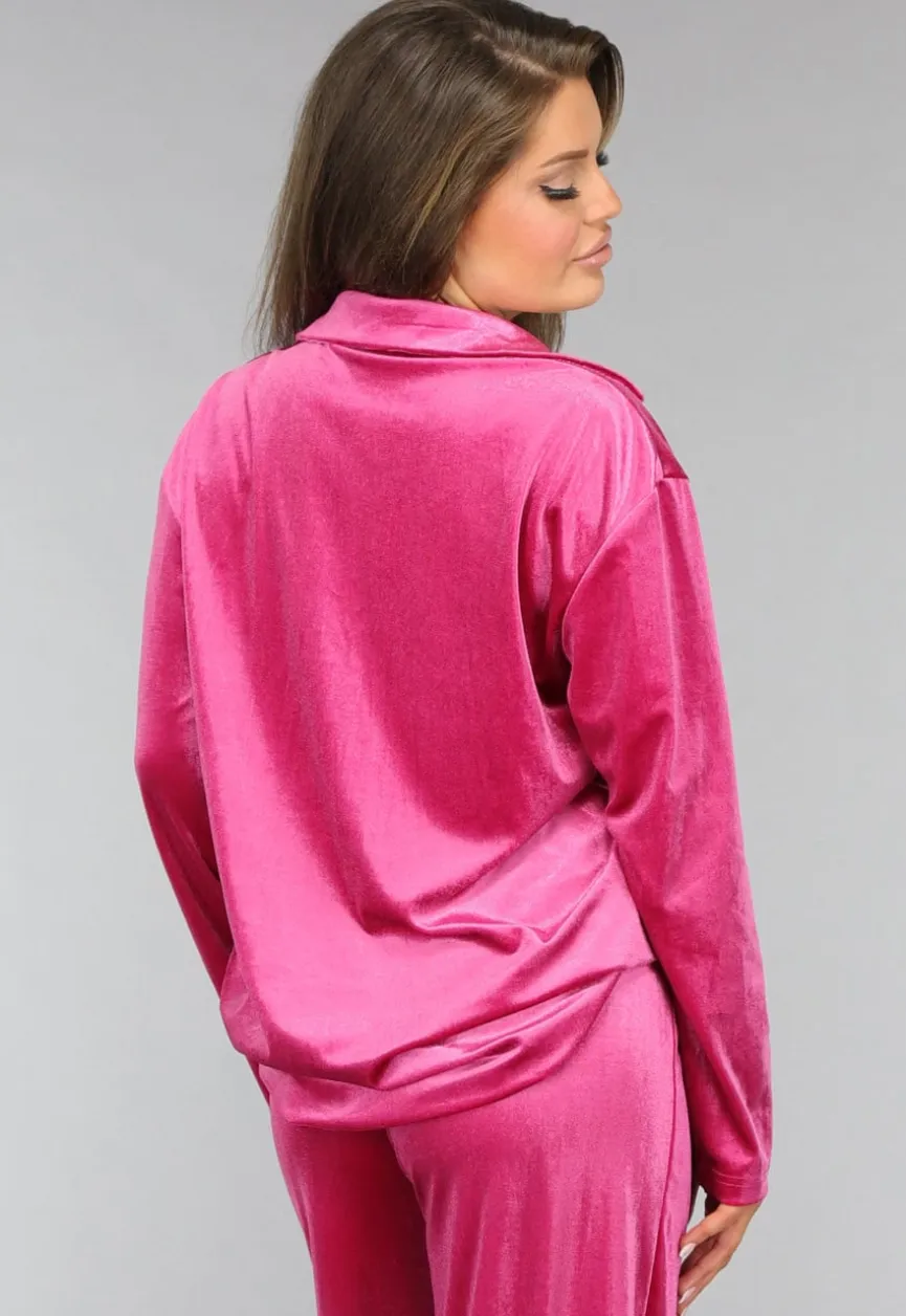 Roze Fluwelen Two Piece