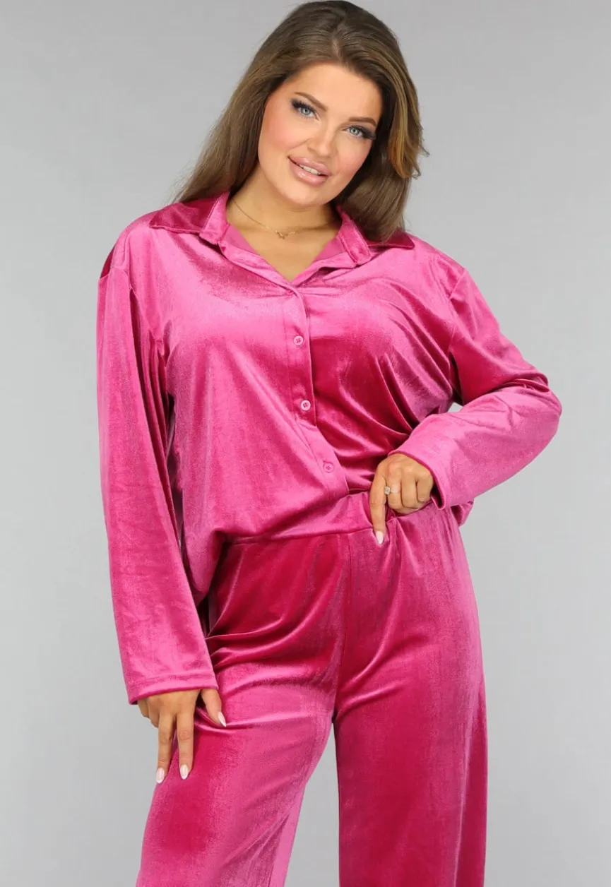 Roze Fluwelen Two Piece