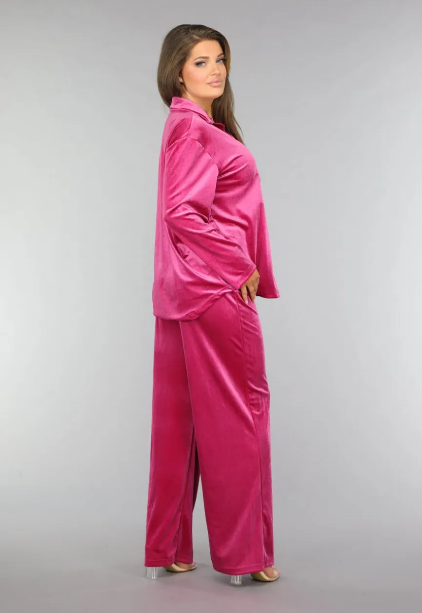 Roze Fluwelen Two Piece