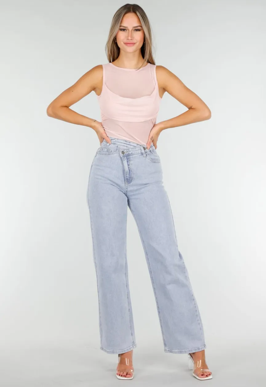 Roze Mesh Crop Top met Rimpeldetail en Stretch