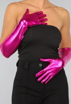 Roze Shimmer Diner Handschoenen
