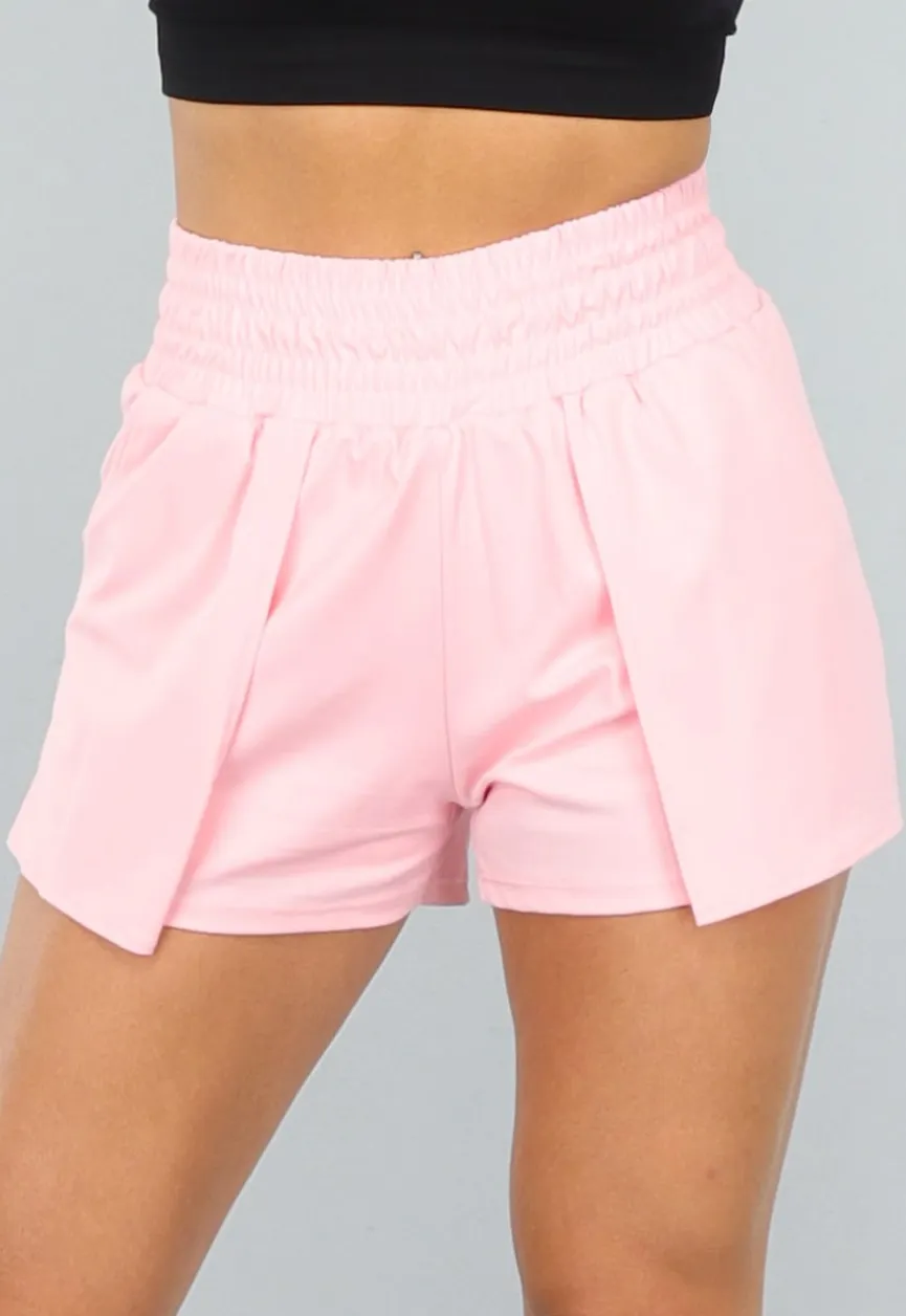 Roze Sportshort met Elastische Tailleband