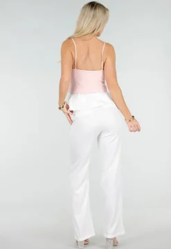 Roze Top met Peplum en Spaghettibandjes