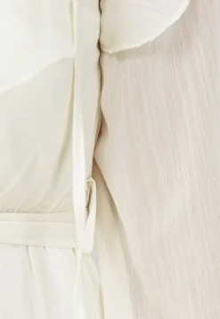 Ruched Maxi Jurk in Ecru