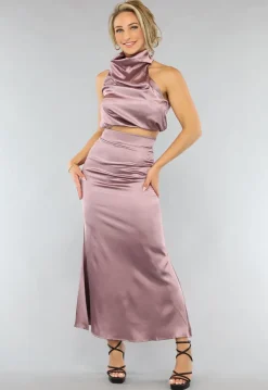 Satijnen Blush Roze Two Piece