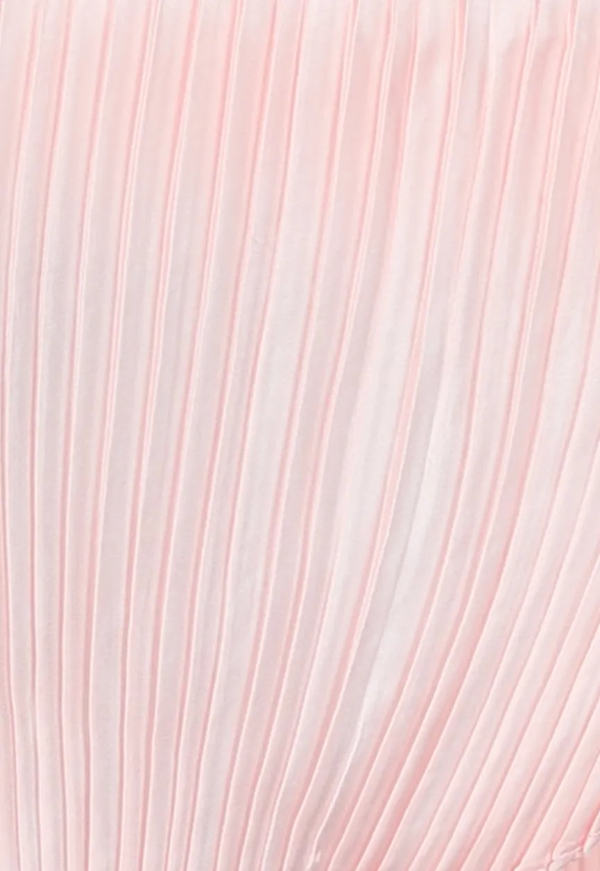 Satijnen Plissé Sjaaltje in Babyroze