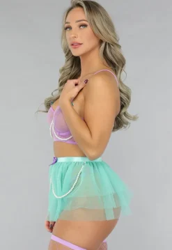 Schattige Kleurrijke Lingerie Set met Rokje
