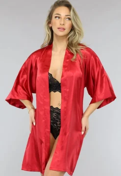 Shiny Rode Satin Kimono